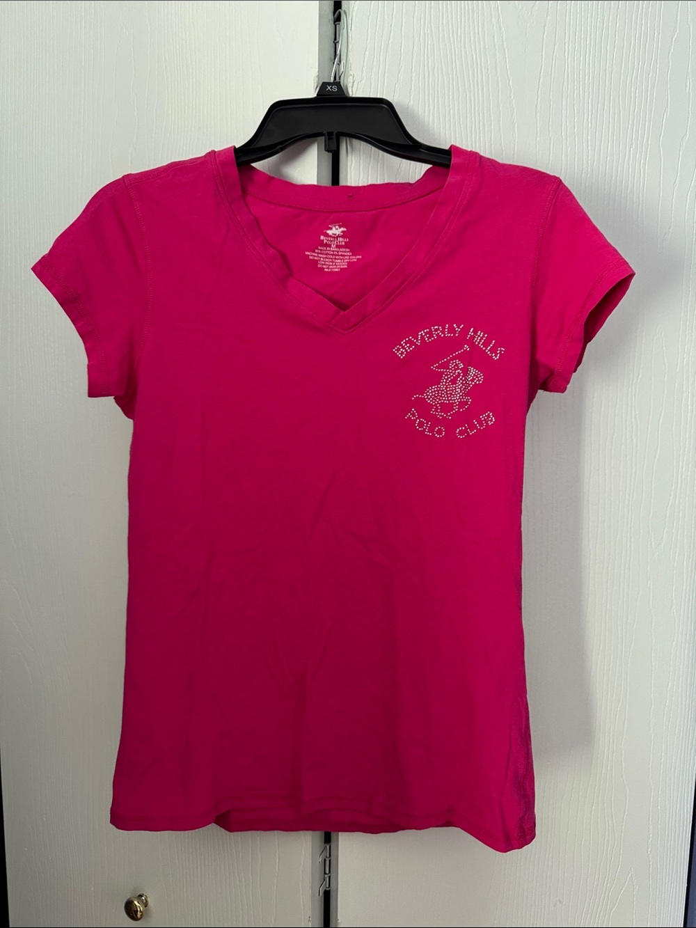 Beverly Hills Polo Club Women's V-Neck Tee - Fuchsia